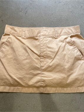 Abercrombie & Fitch Light Tan Mini Skirt with Front Snap